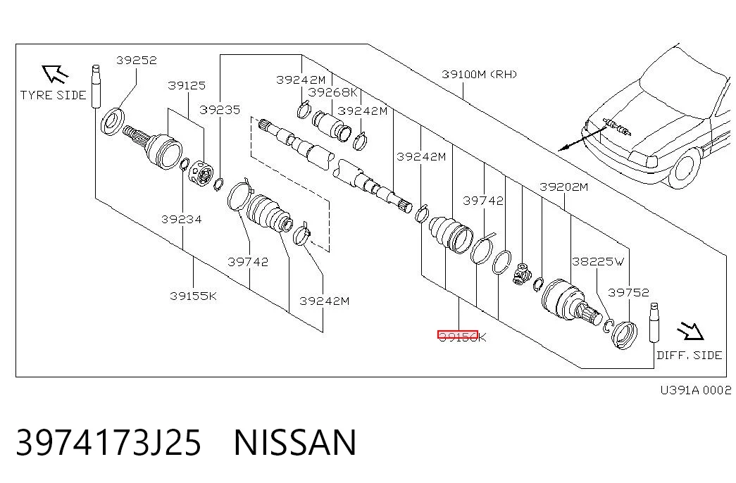 3974173J25 Nissan/Infiniti