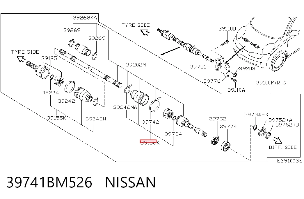 Fuelle transmisión delantero exterior Nissan Almera II sedán (N16) (2000 - 2006) precio, desde 10,10 EUR