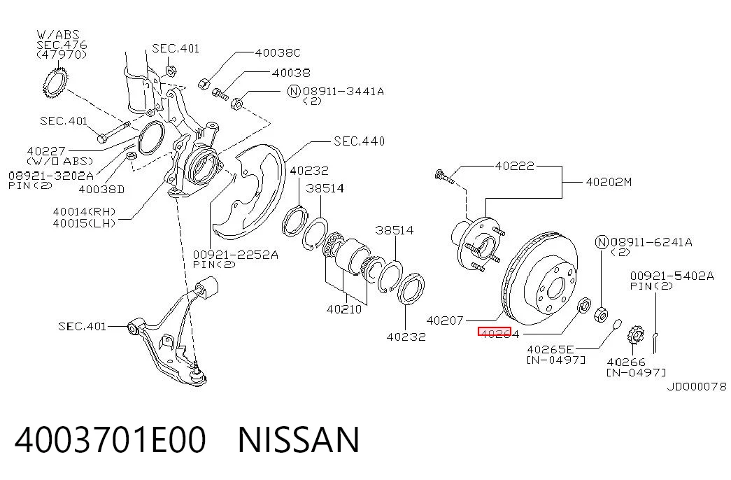4003701E00 Nissan/Infiniti