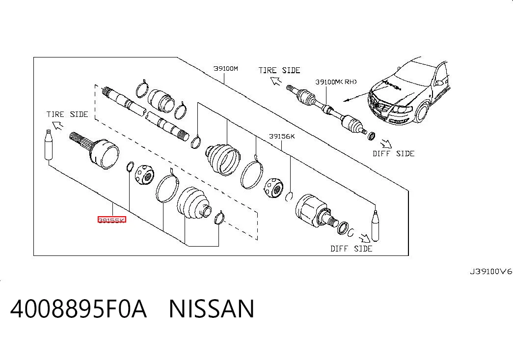 Comprar Fuelle exterior del palier delantero Nissan Almera B10RS a bajo precio