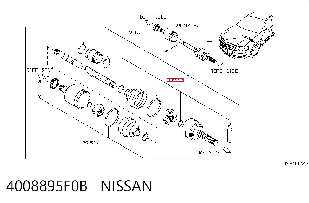 Fuelle transmisión delantero exterior Nissan Almera (2006-2012)