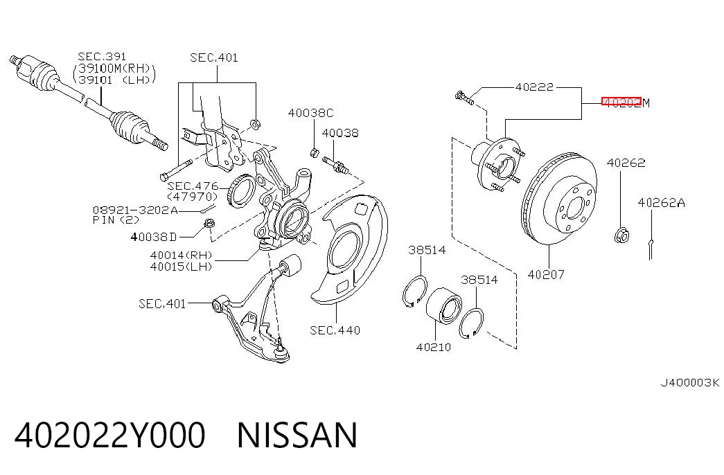 Buje de rueda para Nissan X-Trail  (T30)