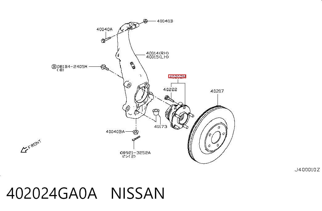 402024GA0A Nissan/Infiniti Cubo delantero