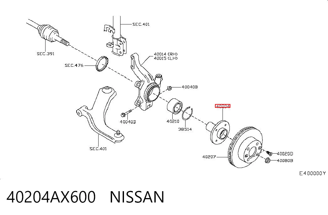 Cubo delantero Nissan Micra  (2002-2010)