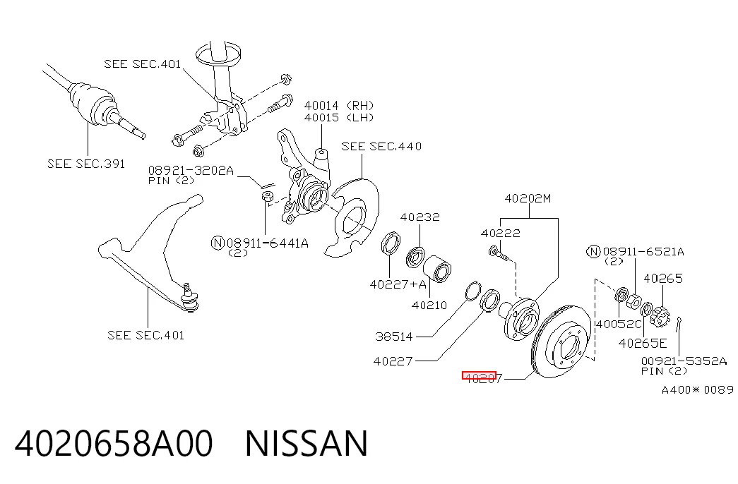 Disco de freno delantero para Nissan Sunny II (N13)