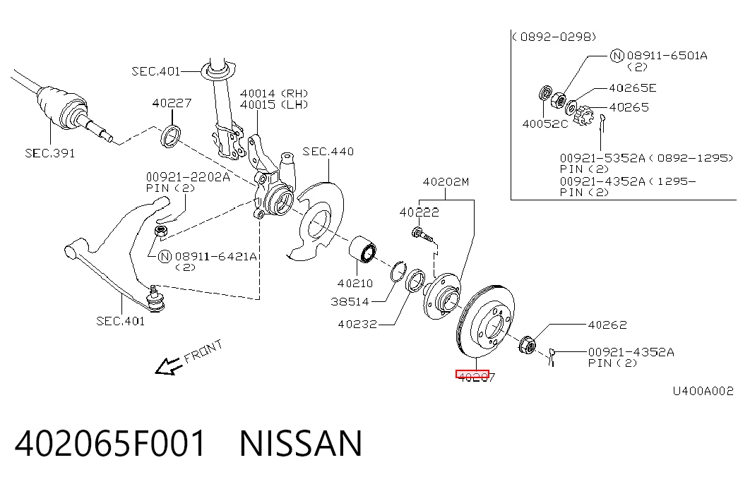 Disco de freno delantero Micra  hatchback (1992-2003) original desde 31,05 €