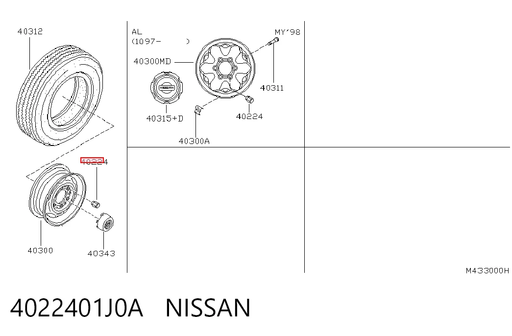 Perno de rueda para Nissan Tiida  C11X