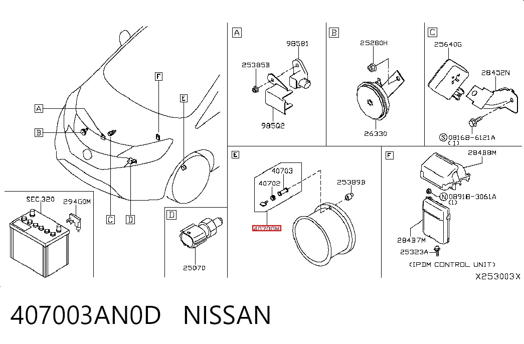 407003AN0D Nissan/Infiniti Sensor de presión de neumáticos (TPMS)