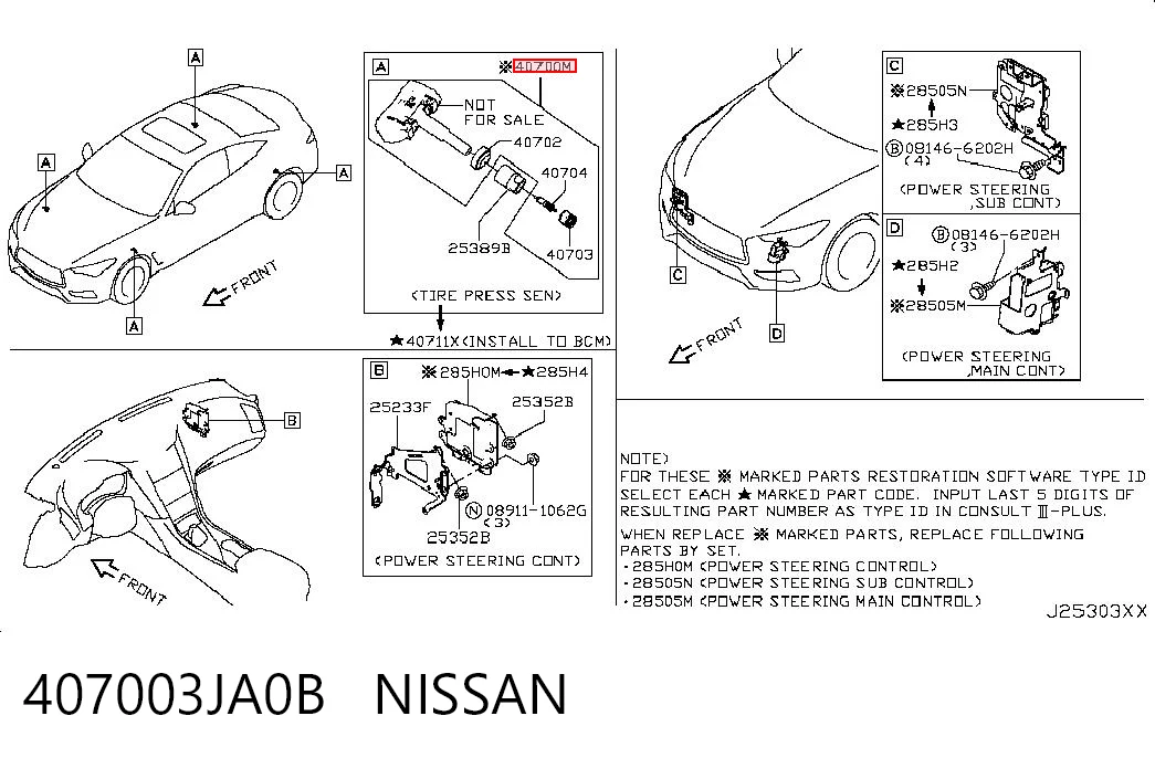 407003JA0B Nissan/Infiniti Sensor de presión de neumáticos (TPMS)