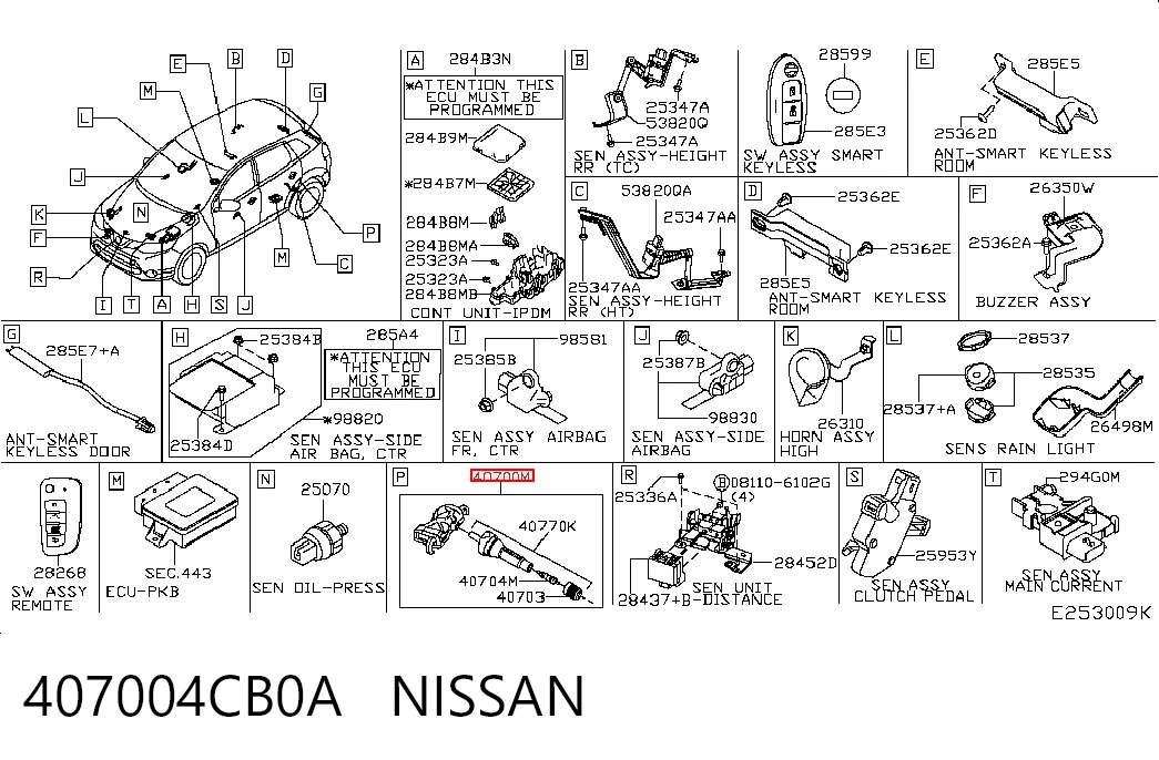 407004CB0A Nissan/Infiniti Sensor de presión de neumáticos (TPMS)