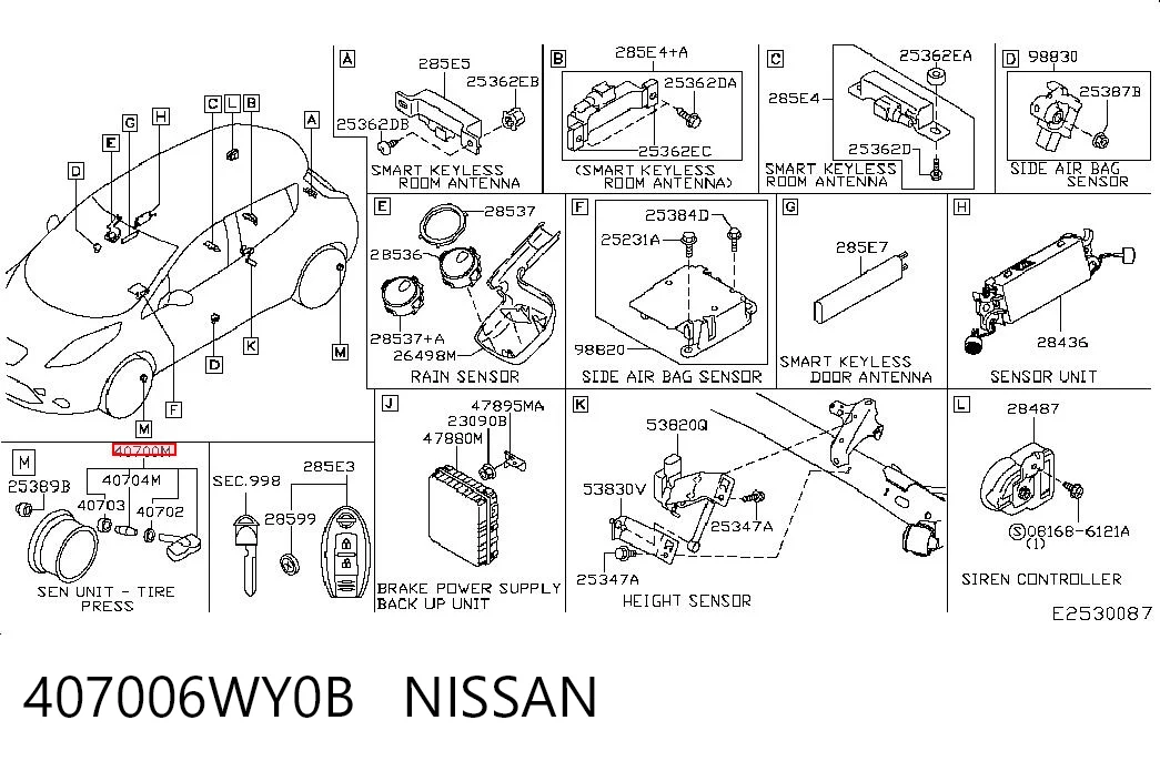 Sensor de presión de neumáticos K68078768AC Chrysler