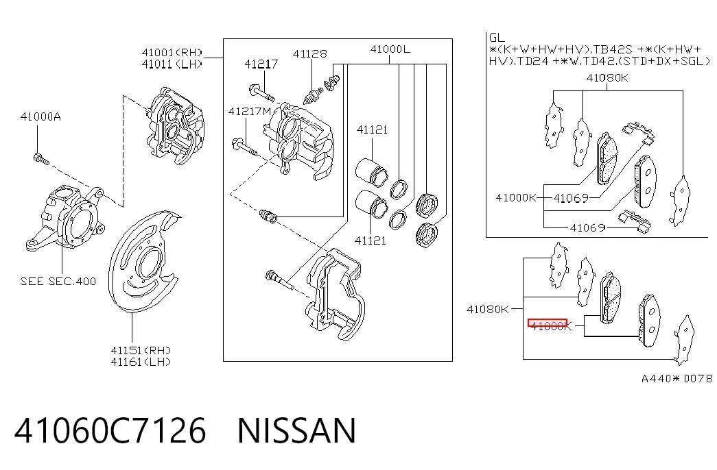 Pastillas de freno delanteras para Nissan Patrol (K260)