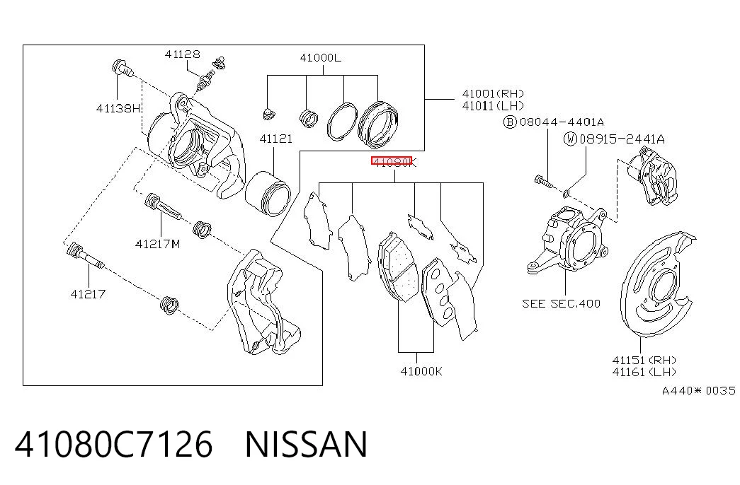 Comprar Juego de resortes de sujeción de pastillas de freno delanteras Nissan Patrol  Y60 a bajo precio