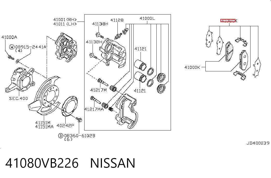 Comprar Juego de reparación de frenos delanteros Nissan Patrol  Y61 a bajo precio
