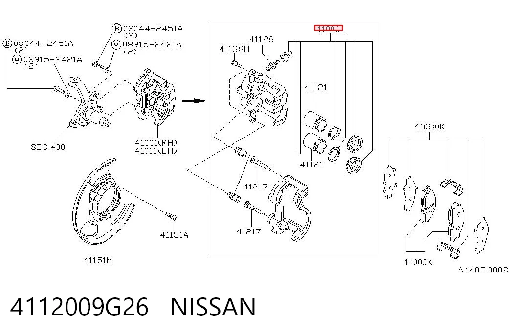 Kit de reparación de frenos Hyundai H-1 STAREX Starex