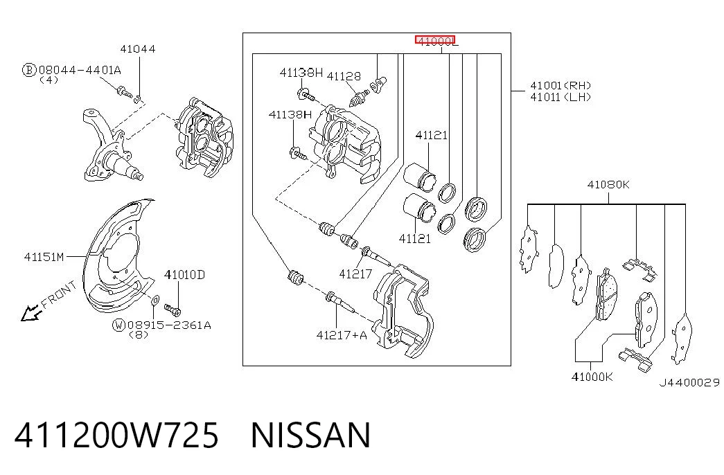 Kit de reparación de pinzas para Nissan X-Trail  T30