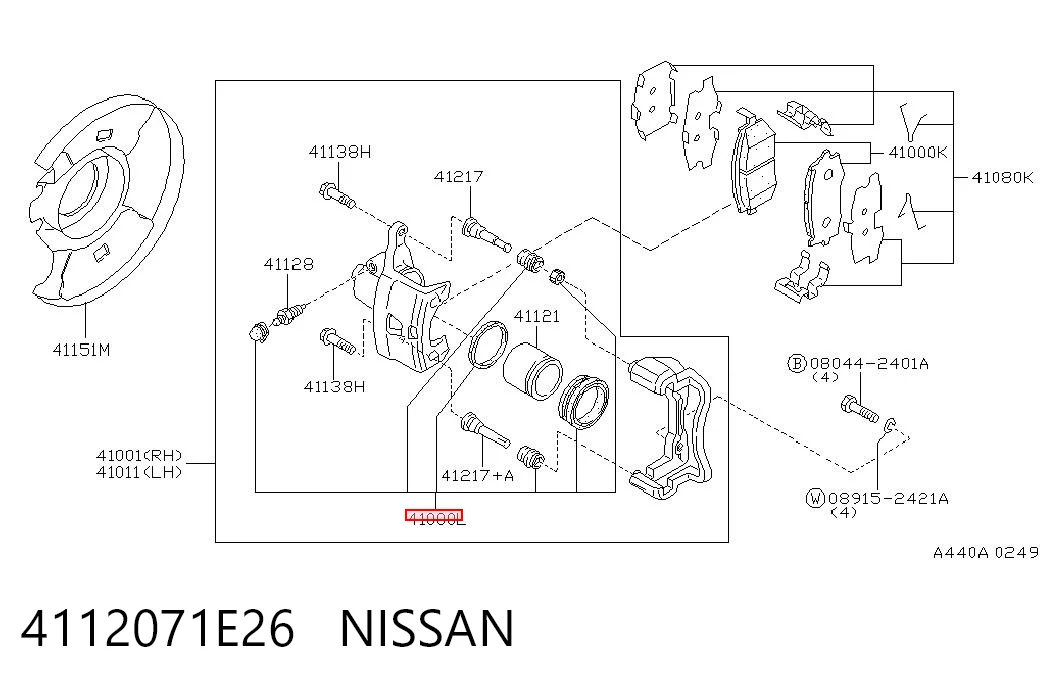 Kit de reparación de pinzas para Nissan Tiida  SC11X