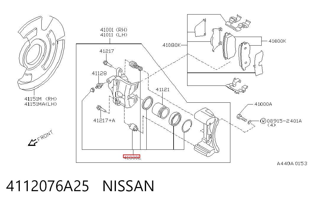 Comprar Juego de reparación de pinza de freno delantero Nissan Sunny III Y10 a bajo precio
