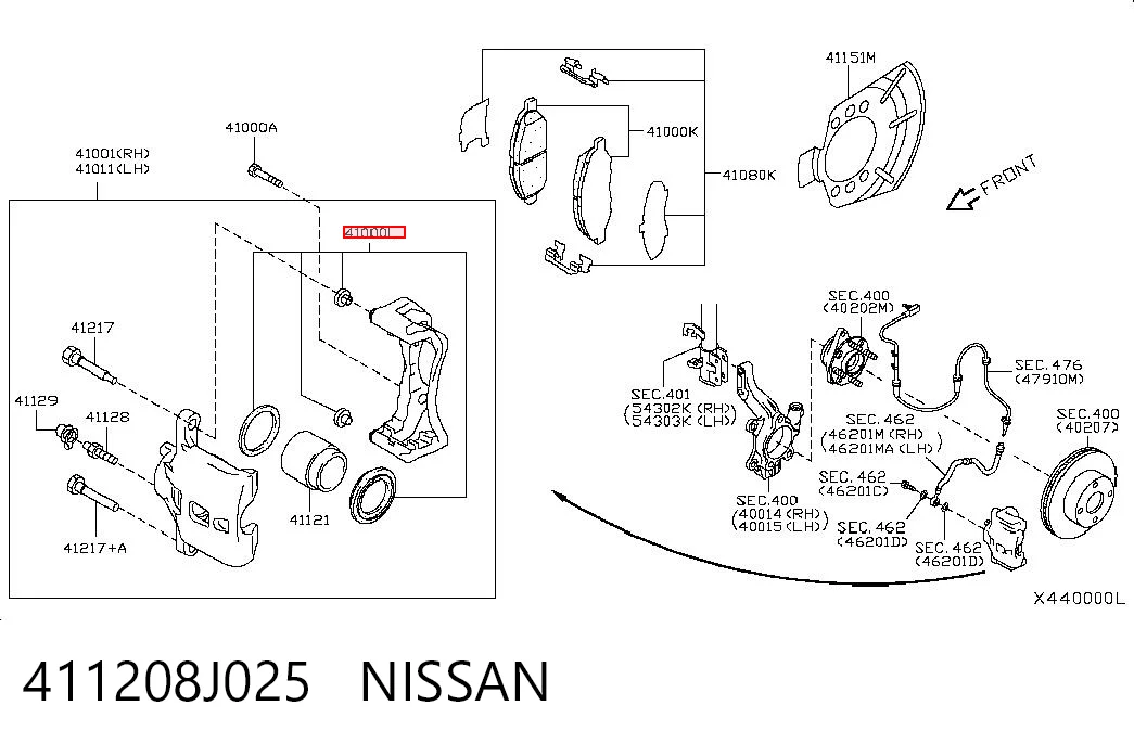 Kit de reparación de pinzas de freno para Nissan Altima 