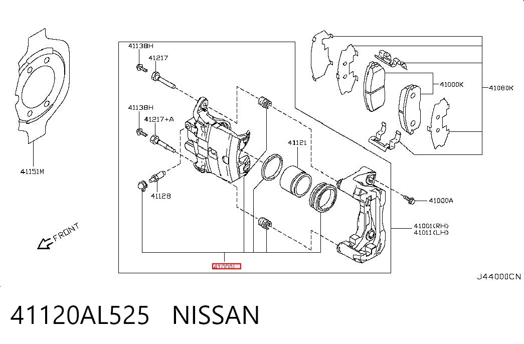 Kit de reparación, pinza de freno delantero Nissan Tiida sedán (SC11X) (2007 - 2012) precio, desde 10,57 EUR