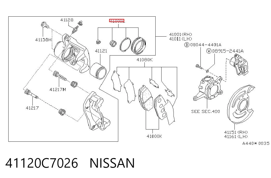 Kit de reparación de pinzas Nissan Patrol (1987-1997)