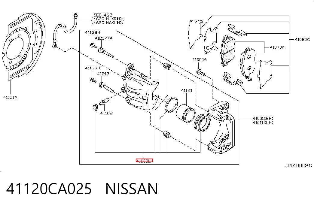 Comprar Juego de reparación de pinza de freno delantero Nissan Murano  Z50 a bajo precio