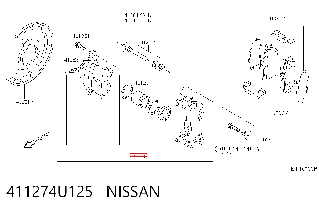 Kit de reparación de frenos Nissan Primera (P12)