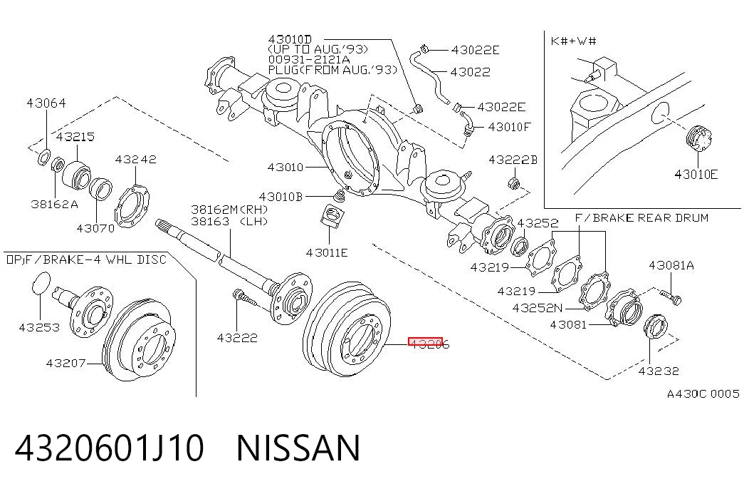 4320601J10 Nissan/Infiniti