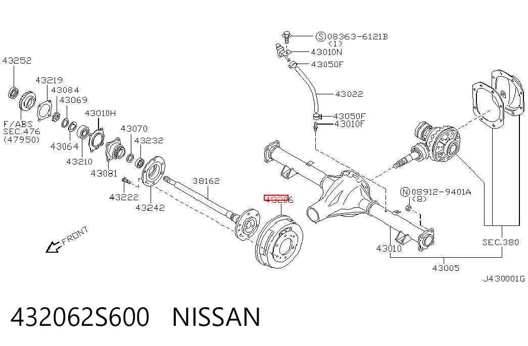Tambor de freno trasero para Nissan Pathfinder  R50