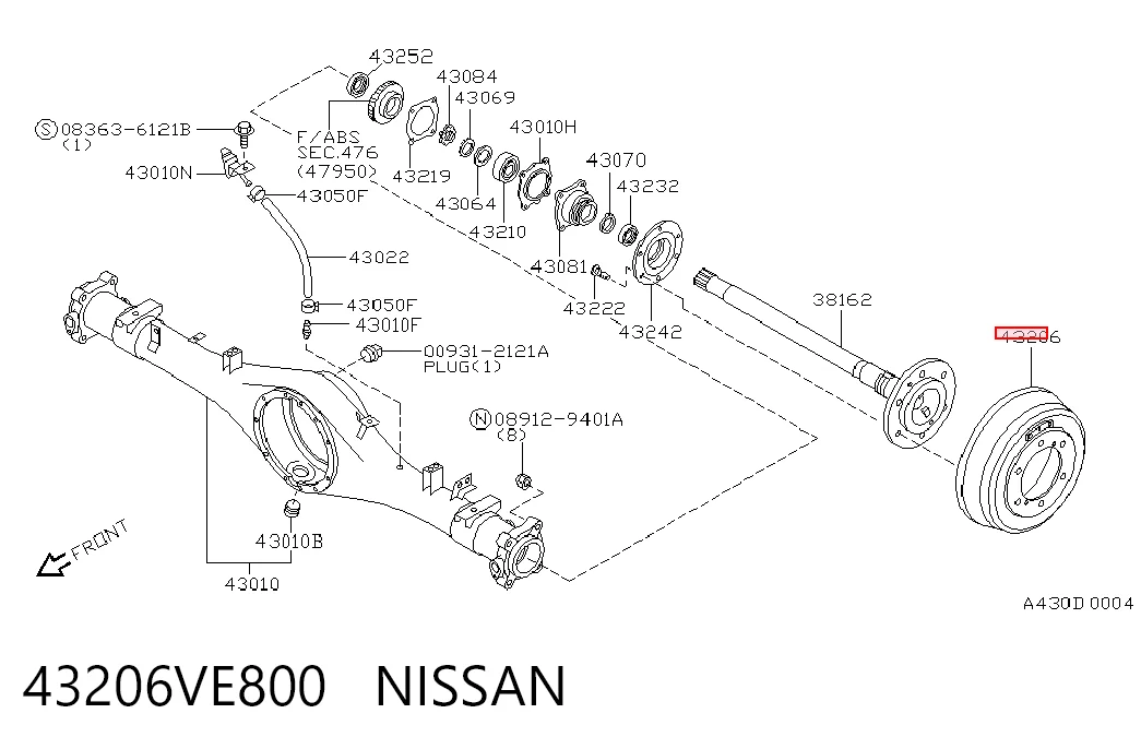 Tambor de freno trasero Nissan Pathfinder SUV (R50) (1995 - 2004) precio, desde 75,40 EUR