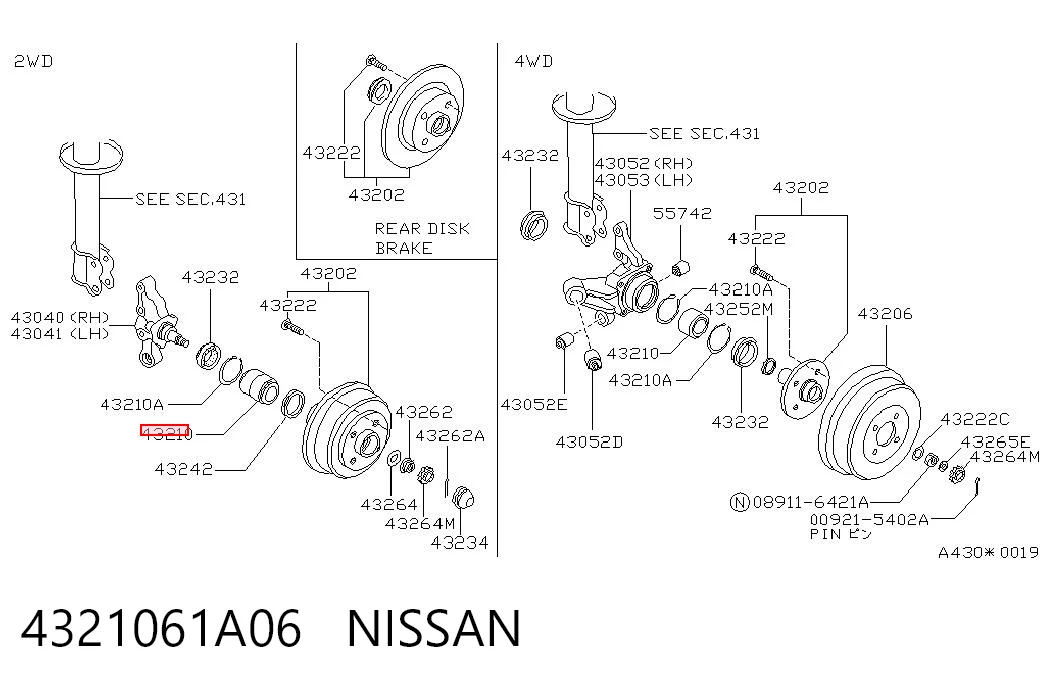 4321061A06 Nissan/Infiniti