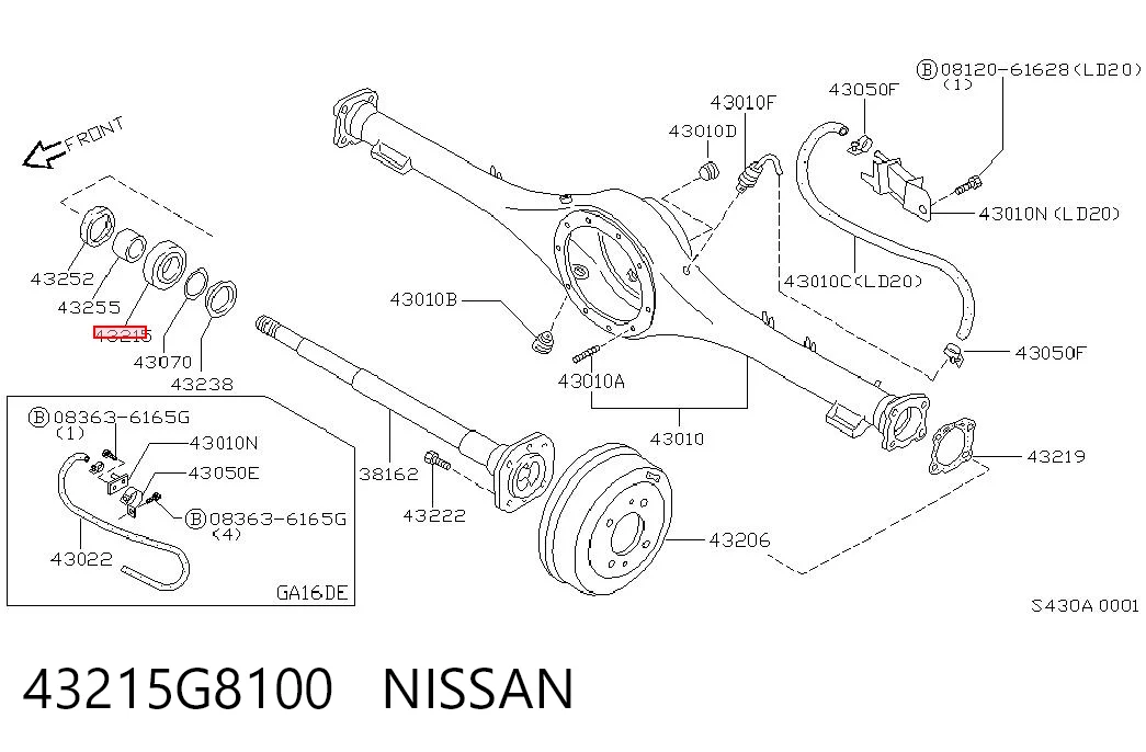 Rodamiento de rueda trasera Nissan Vanette  (1995-2001)