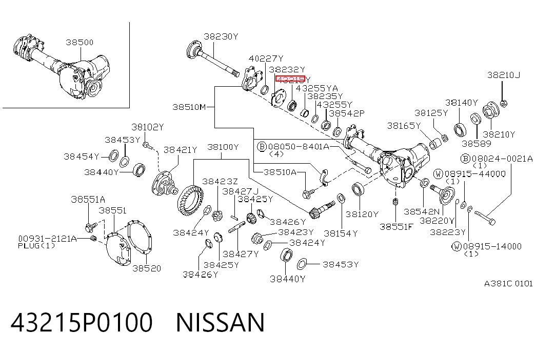 Cojinete de cubo Nissan Vanette 