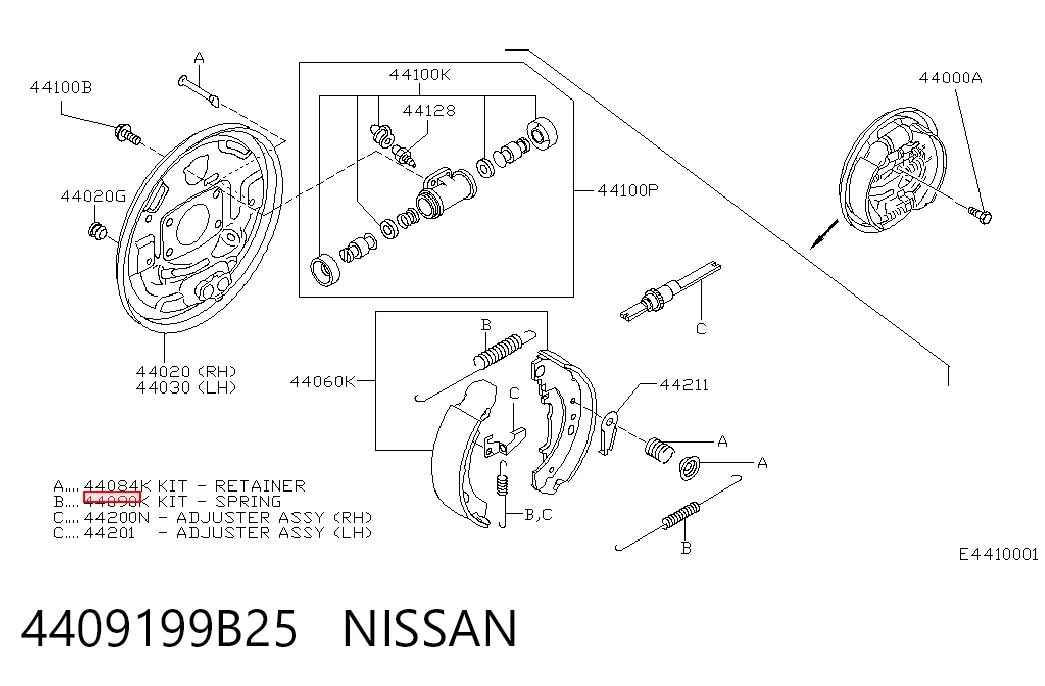 Comprar Kit de montaje de zapatas de freno traseras Nissan Micra  K11