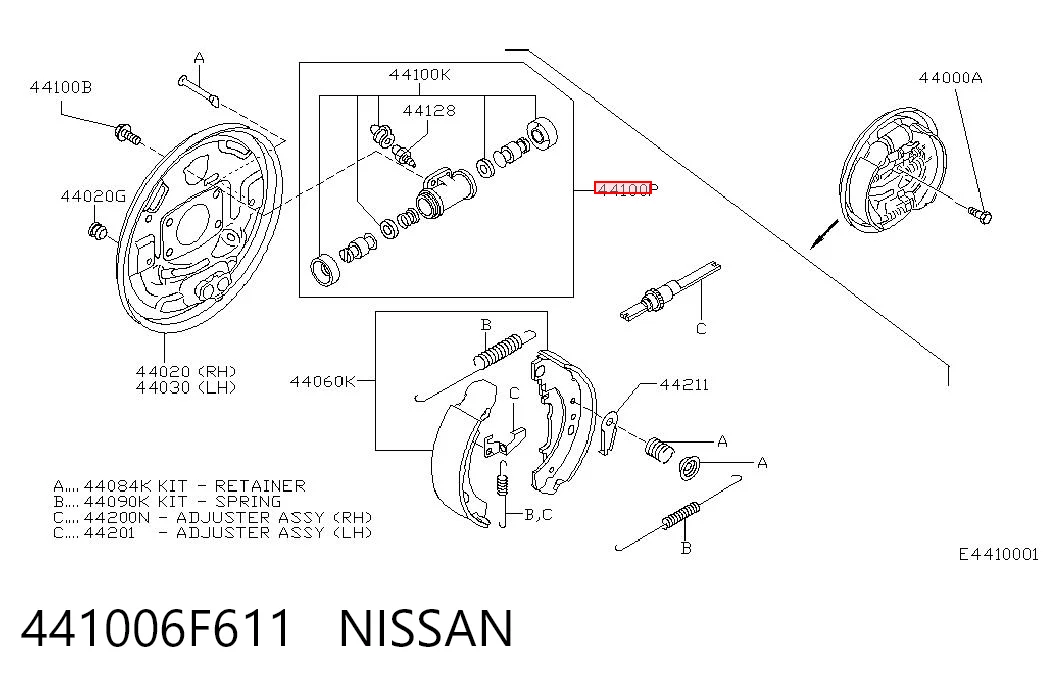Cilindro de freno de rueda trasera para Nissan Micra K11