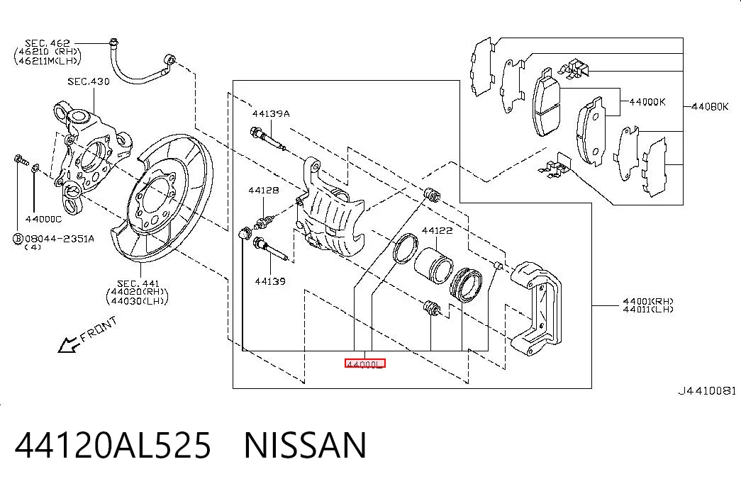 Kit de reparación de pinzas trasero Infiniti G35 sedán comprar en España