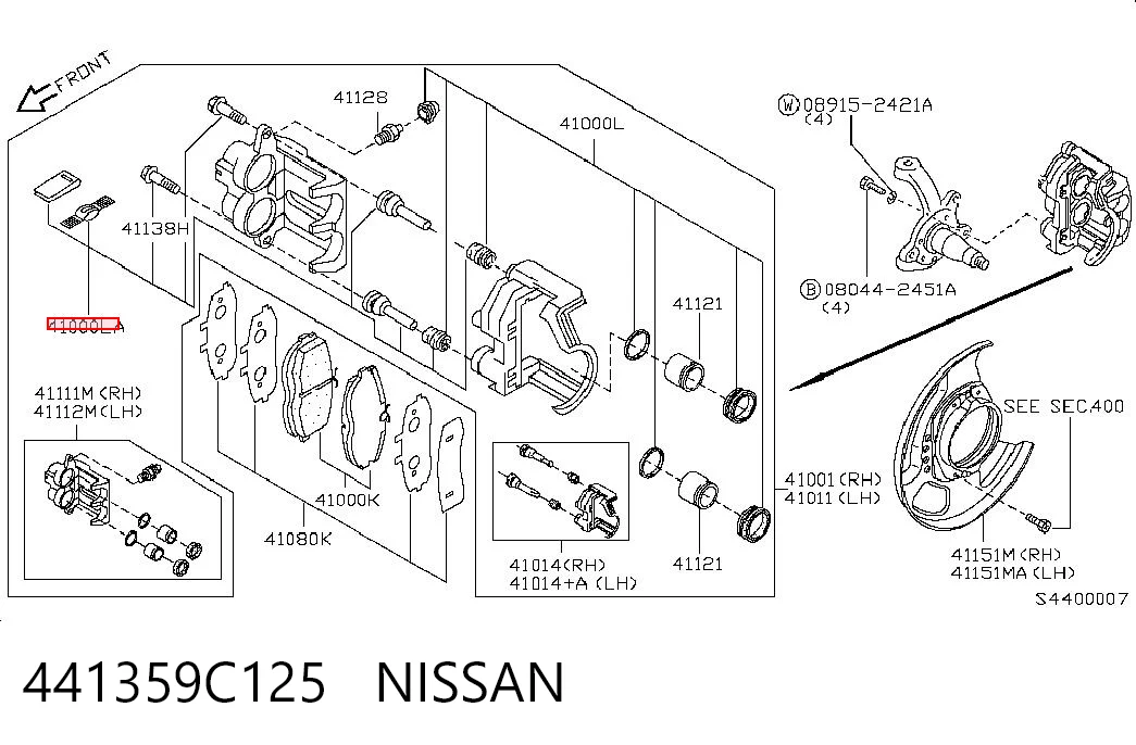 Kit de reparación de frenos Nissan Terrano II (R20)