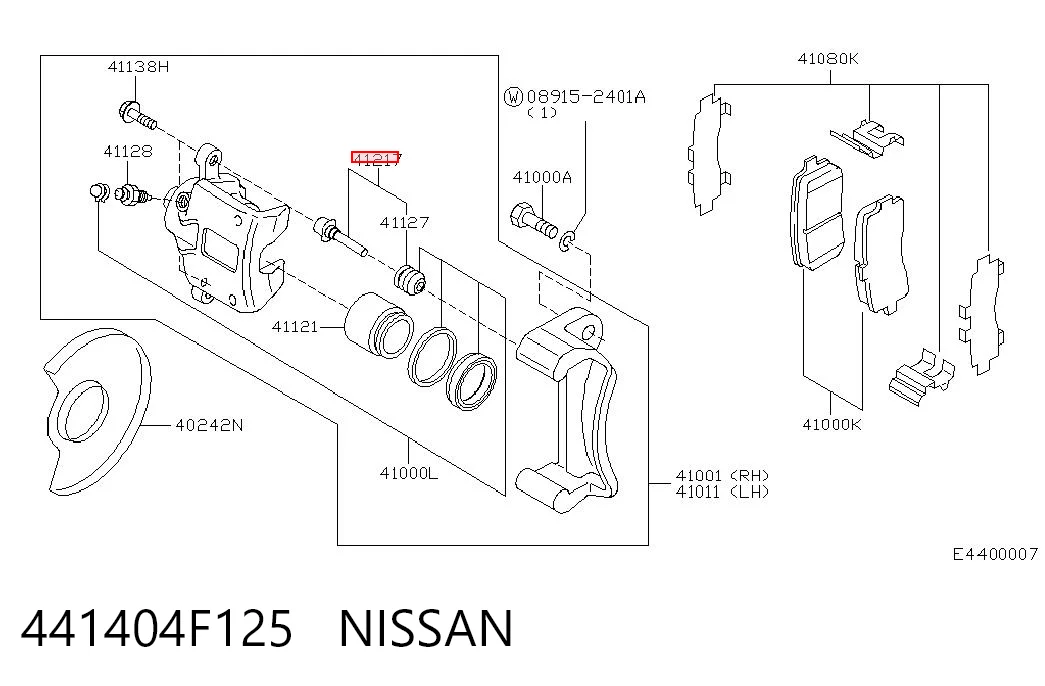 Kit de reparación de pinzas trasero para KIA Cerato  (LD)