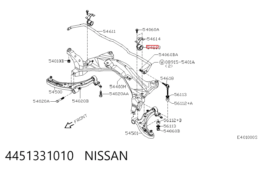 Buje de barra estabilizadora delantera 4451331010 NISSAN