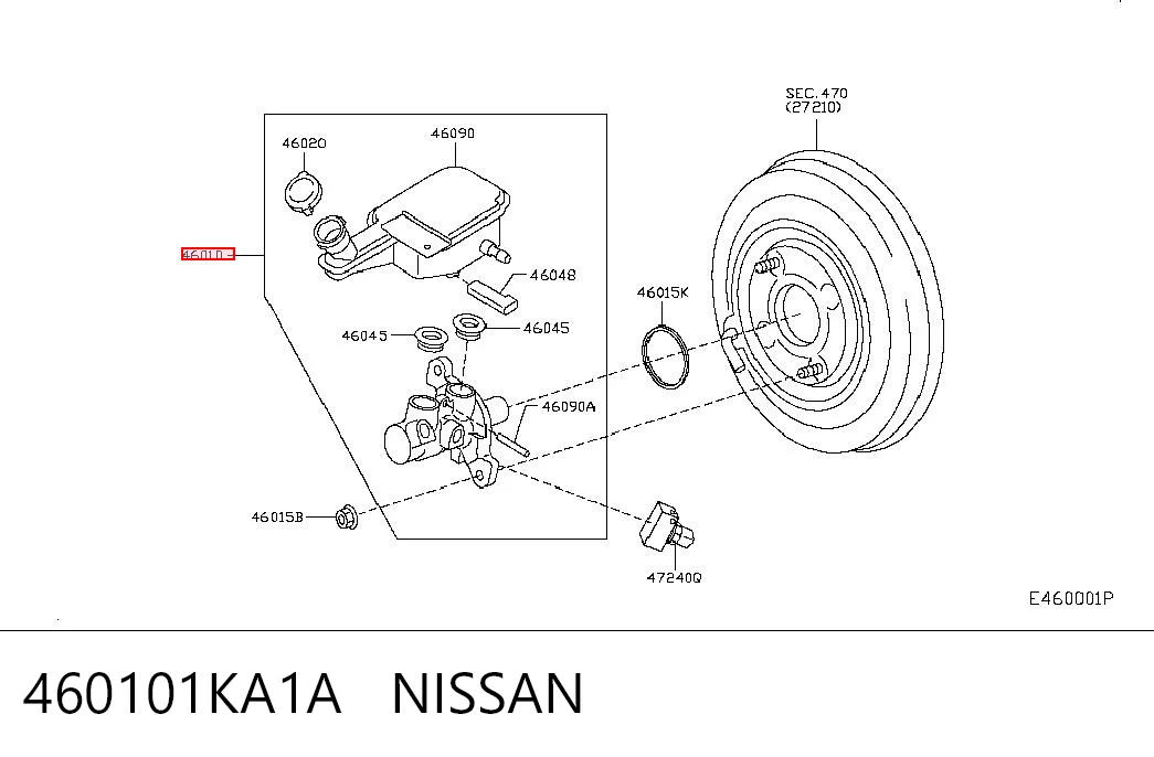  Cilindro maestro de frenos Nissan JUKE 