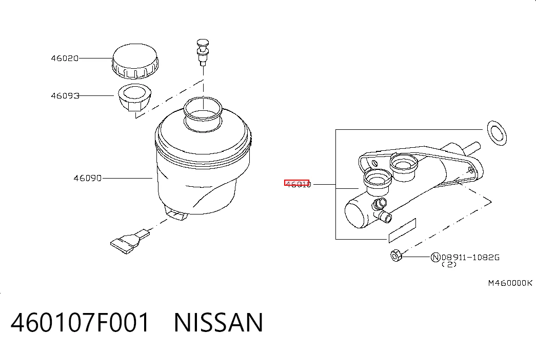 Cilindro maestro de frenos 460107F001 Hyundai/Kia