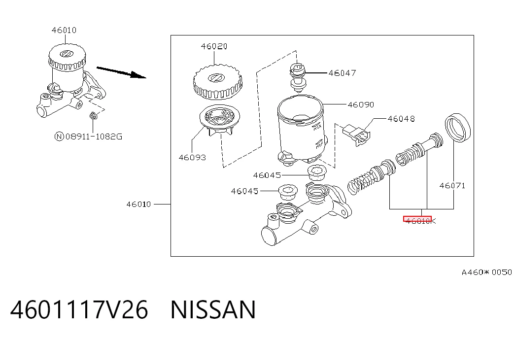 Juego de reparación cilindro de freno principal para Nissan Patrol  Y60