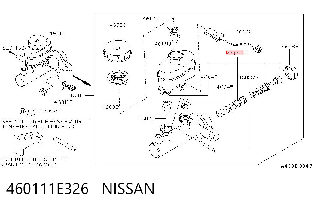 Juego de reparación cilindro de freno principal para Mitsubishi L 300  L03P, L02P
