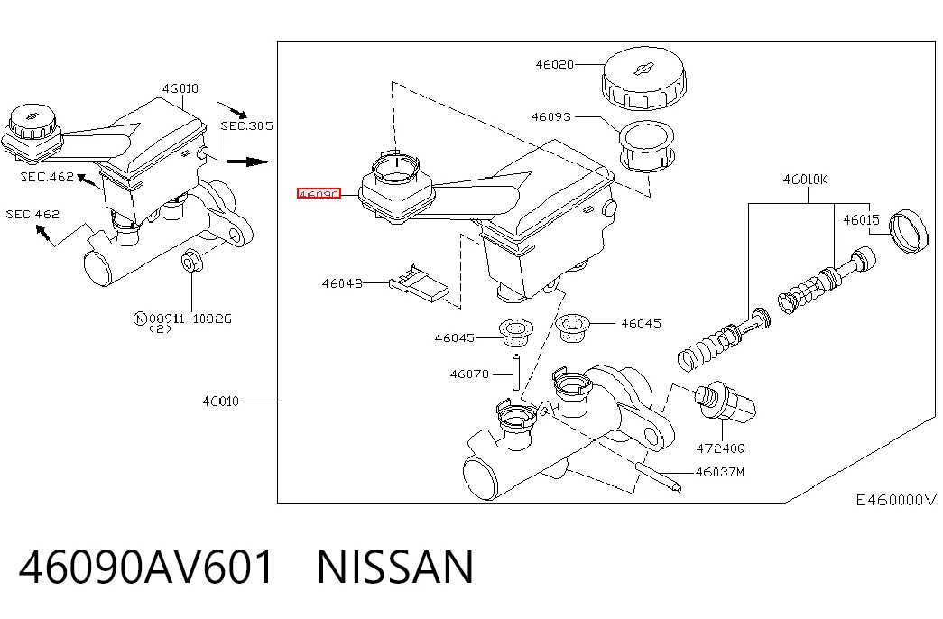 Comprar Depósito del líquido de frenos del cilindro maestro Nissan Primera WP12 a bajo precio