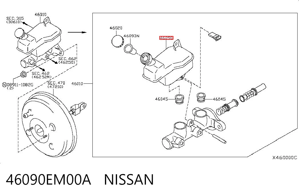 Comprar Depósito del líquido de frenos del cilindro maestro Nissan Tiida  C11X a bajo precio
