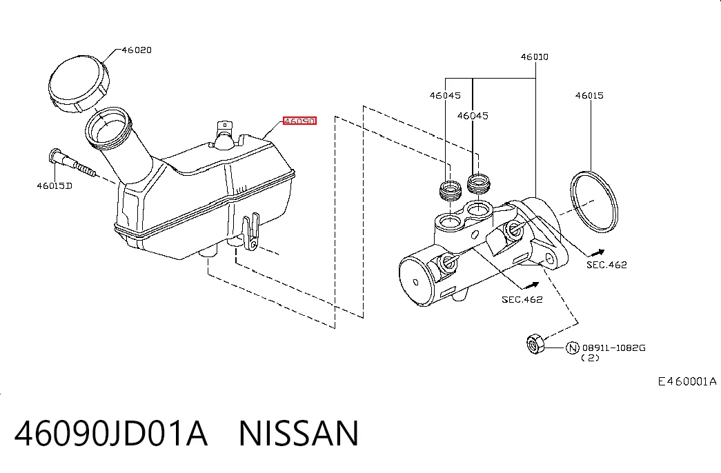 Comprar Depósito del líquido de frenos del cilindro maestro Nissan Qashqai  J10 a bajo precio