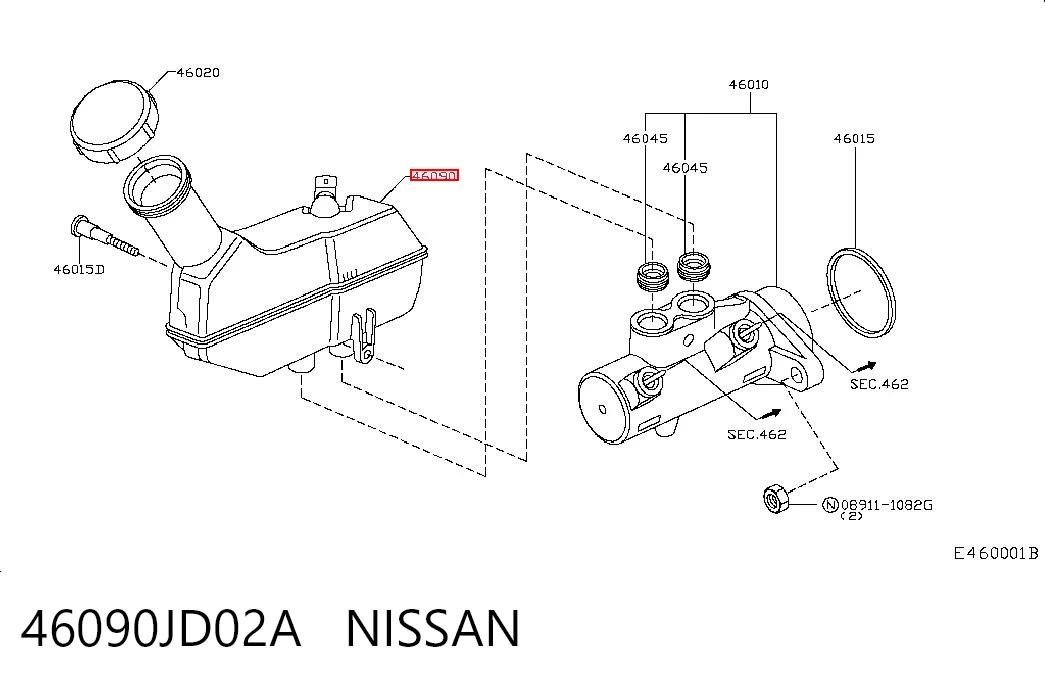 Comprar Depósito del líquido de frenos del cilindro maestro Nissan Qashqai I J10 a bajo precio