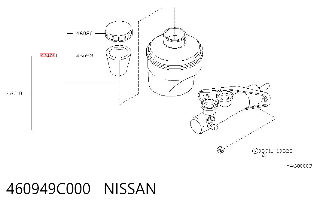 Depósito de líquido de frenos para Nissan Terrano R20