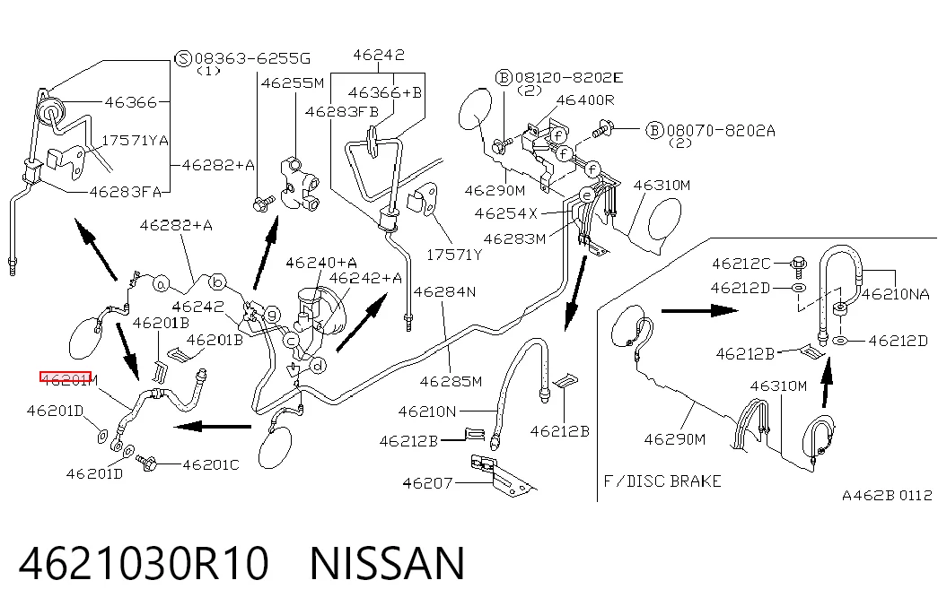  Latiguillos de freno delantero Nissan Primera 
