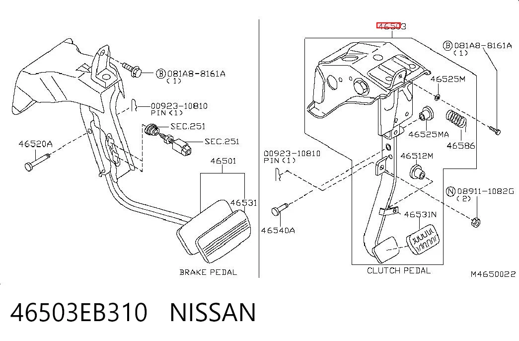 Comprar Pedal de embrague Nissan Navara  D40 a bajo precio